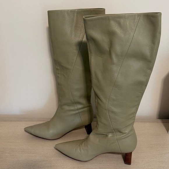 Vince Olive Heeled Boots - Picture 4 of 5